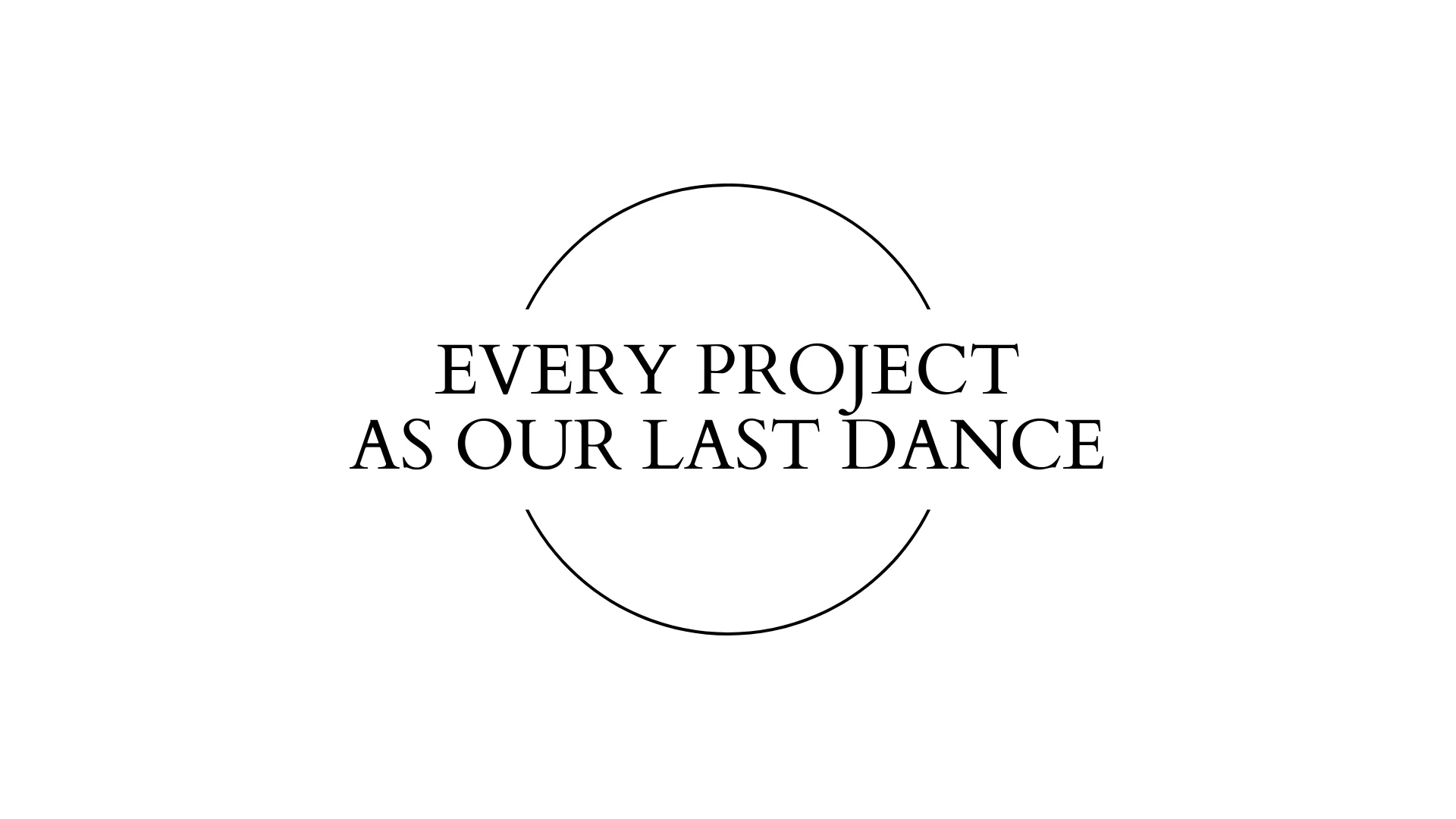 Paperballad's content marketing slogan which reads every project as our last dance.