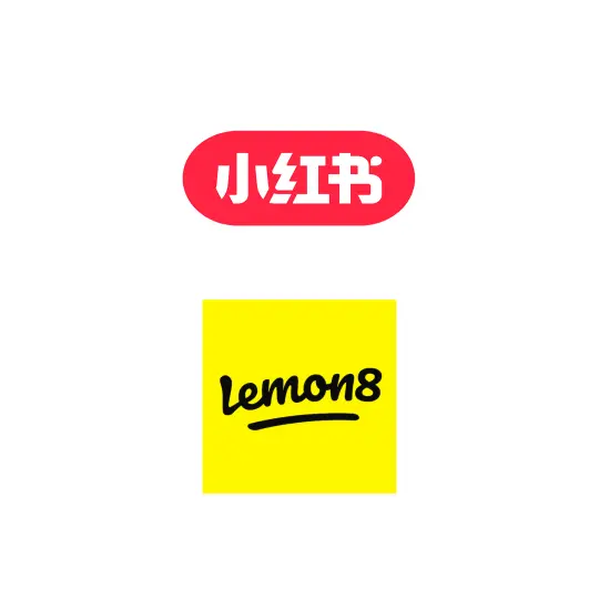 Xiao Hong Shu and Lemon8 emerging social media platforms logo.