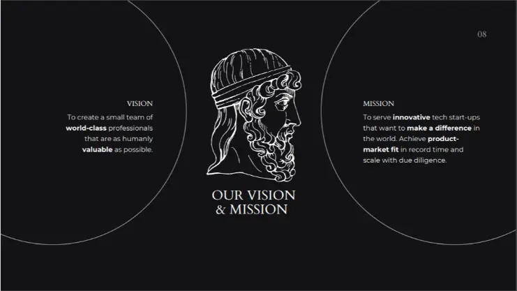 Paperballad Malaysia's company profile segment detailing company's vision and mission