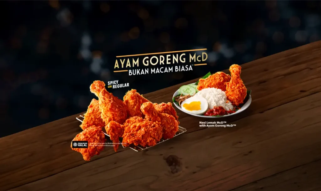 McDonald's Malaysia menu feature nasi lemak and ayam goreng mcd as case study for good branding in Malaysia