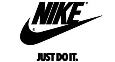 Nike's logo with just do it slogan in black font on white background