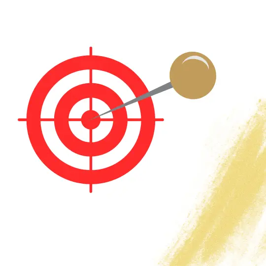 A gold pin hitting bullseye to signify the accuracy of a good marketing strategy in Malaysia.