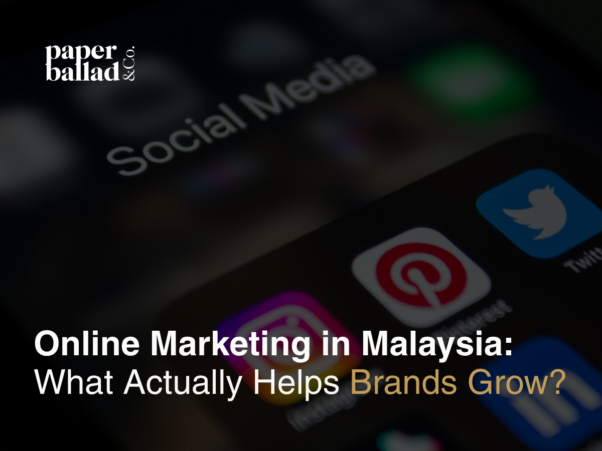 Online marketing in Malaysia featured blog cover with social media app icons and digital branding visuals representing modern business growth strategies.