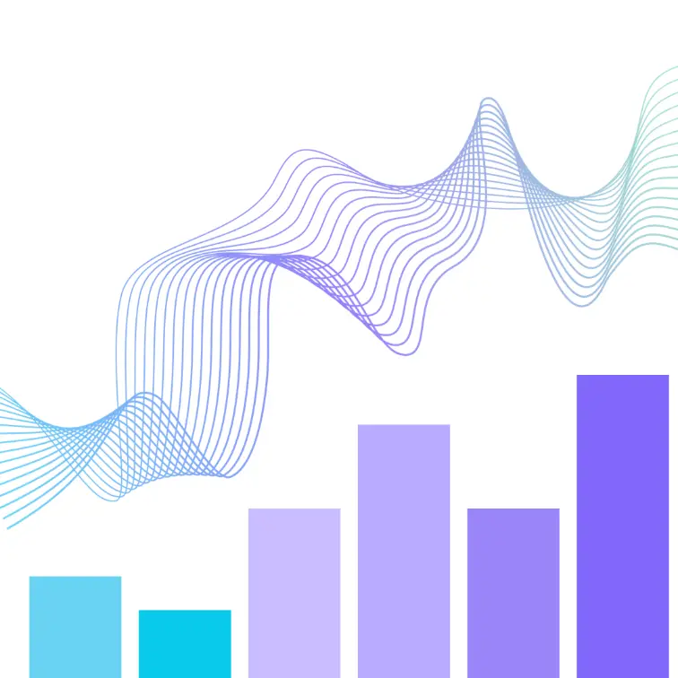blue and purple bars showing an upward trend for digital marketing in Malaysia